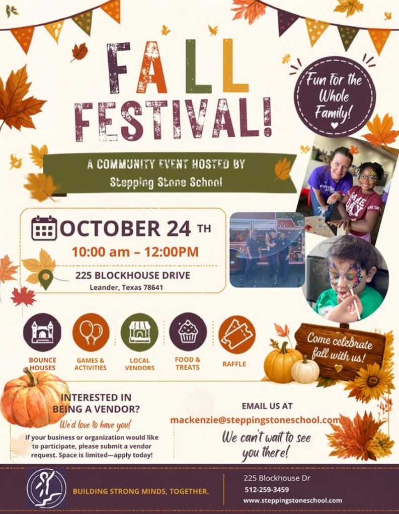 Stepping Stone School Fall Festival event flyer
